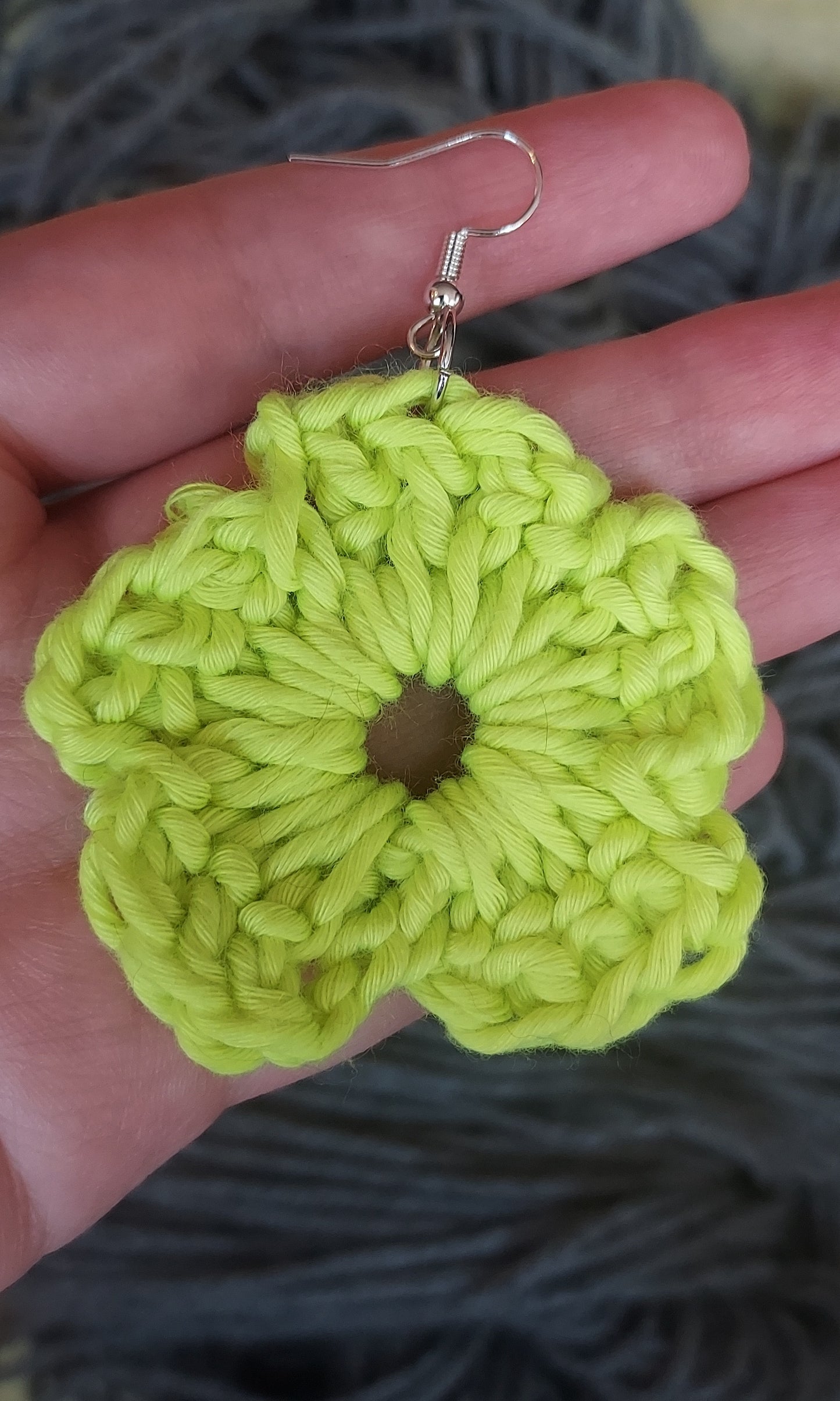 Neon yellow flower earrings