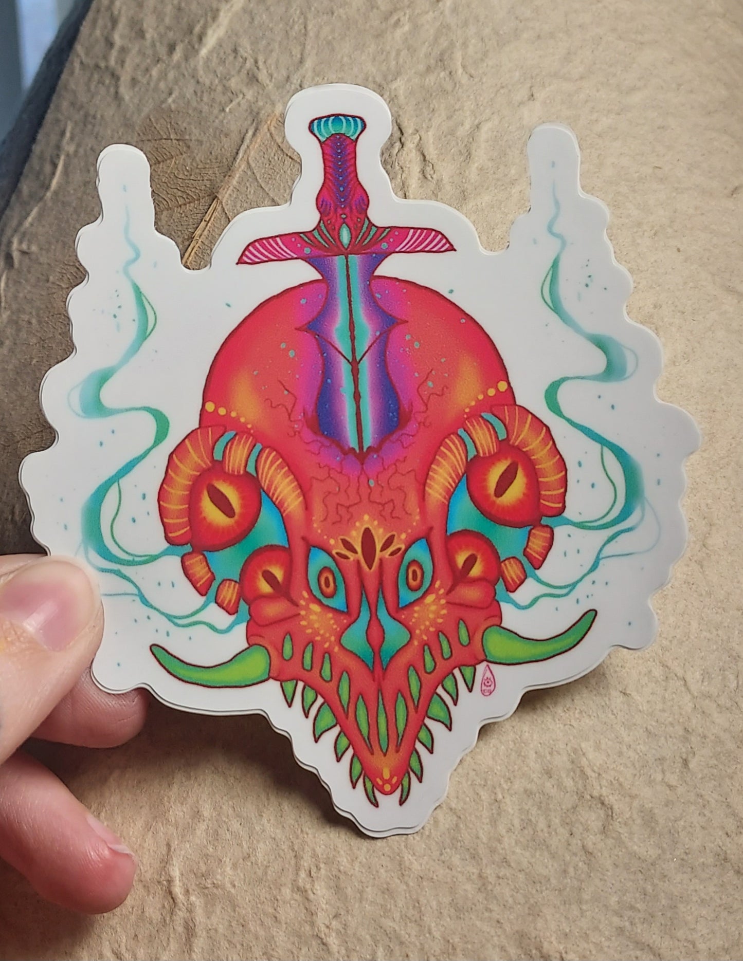 Sword Monster Vinyl Sticker