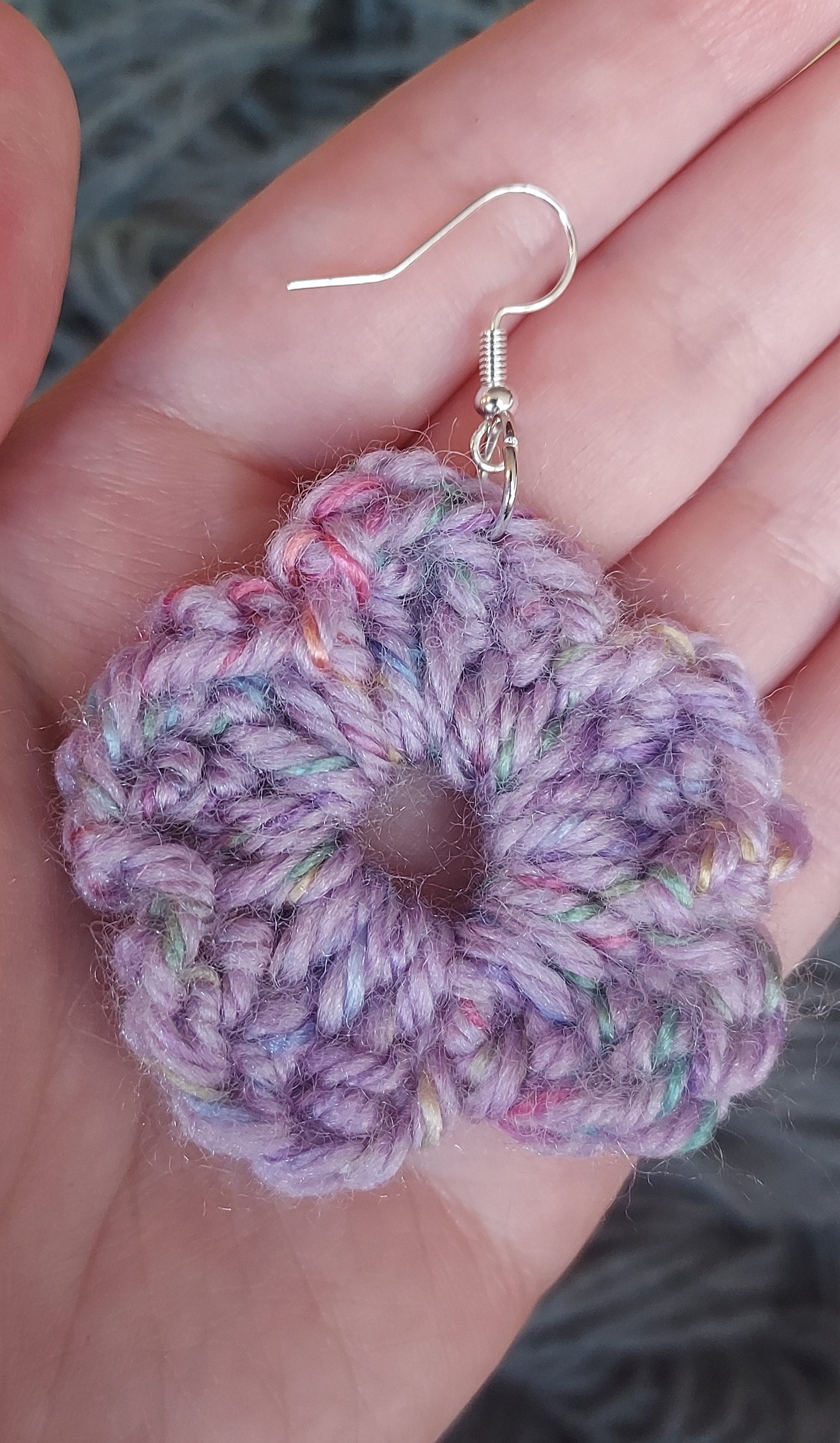 Purple flower earrings
