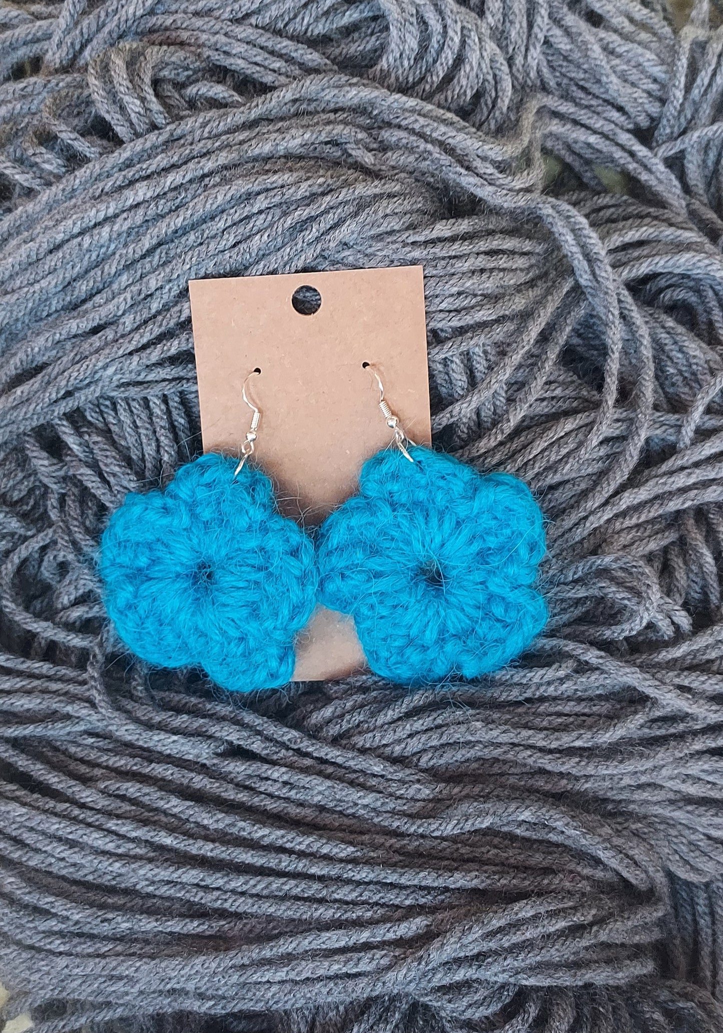 Blue flower earrings