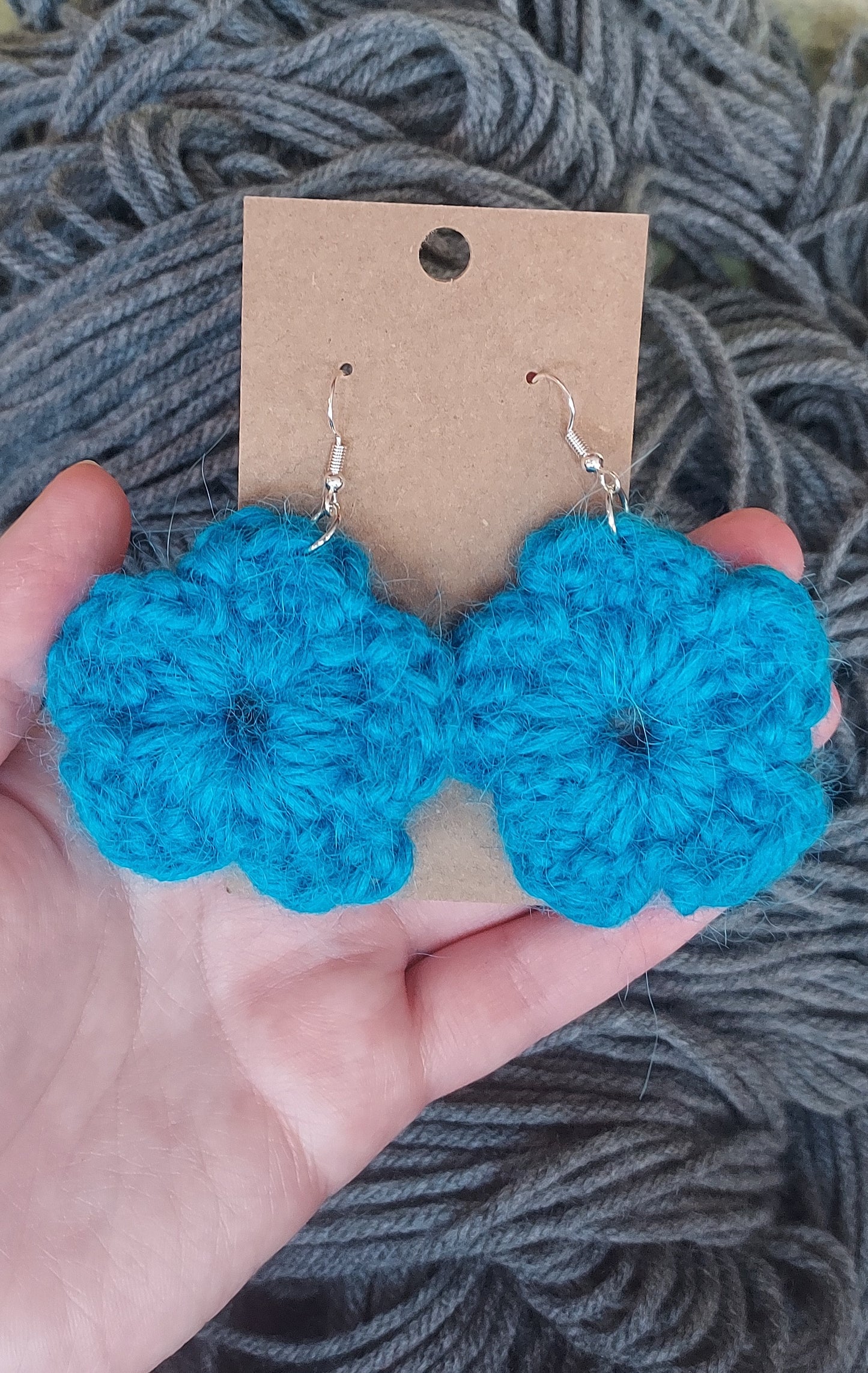 Blue flower earrings