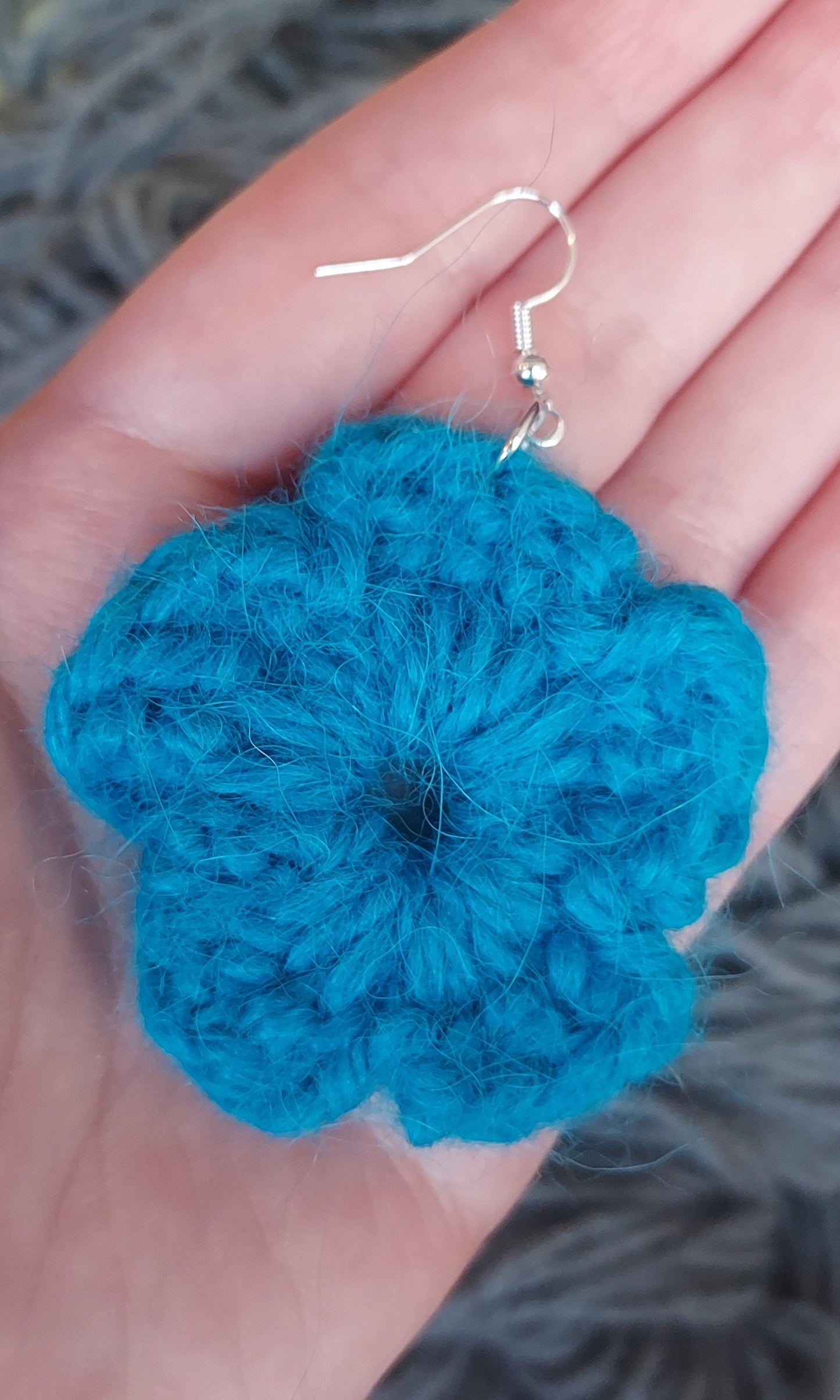 Blue flower earrings