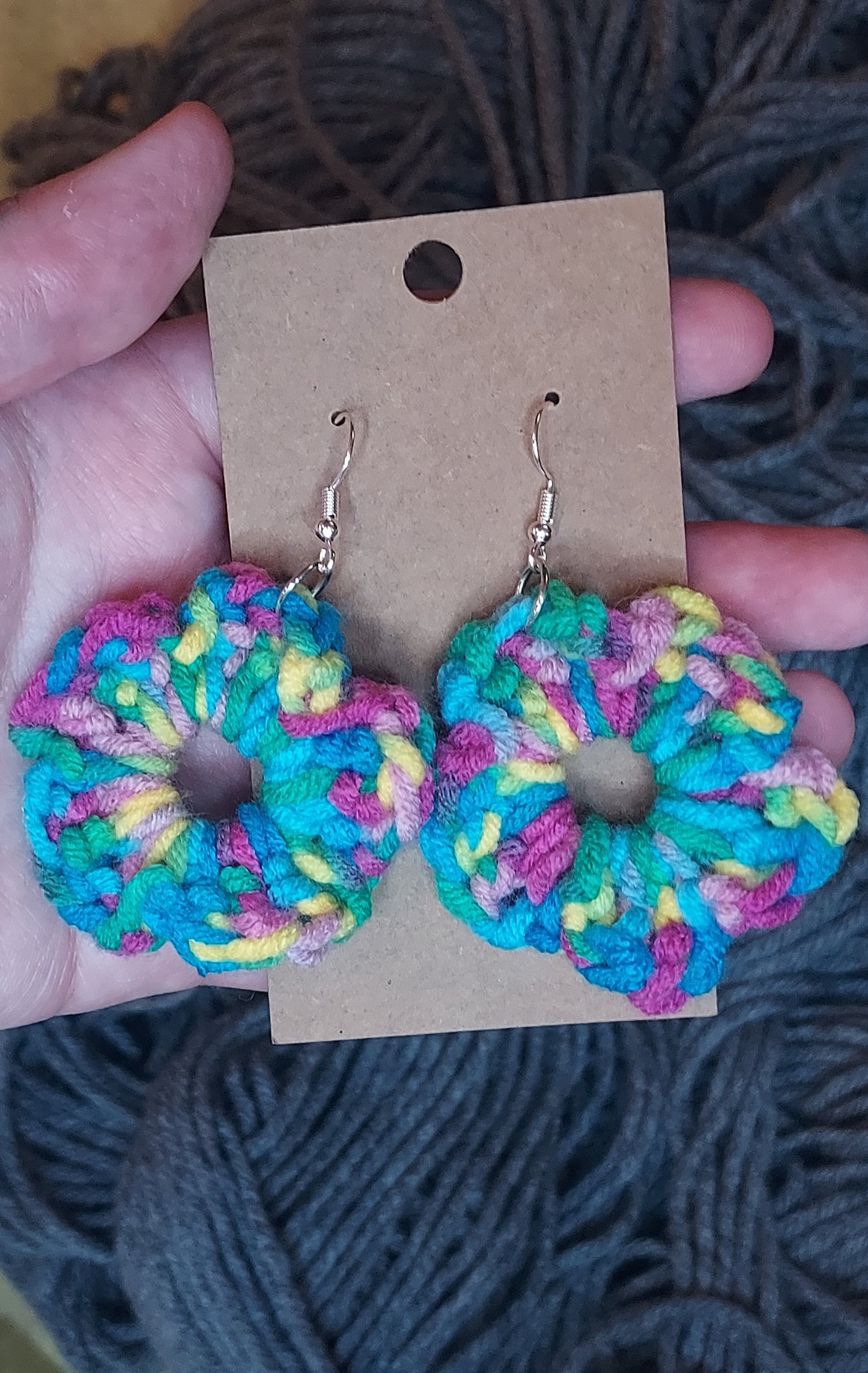 Multicolor flower earrings
