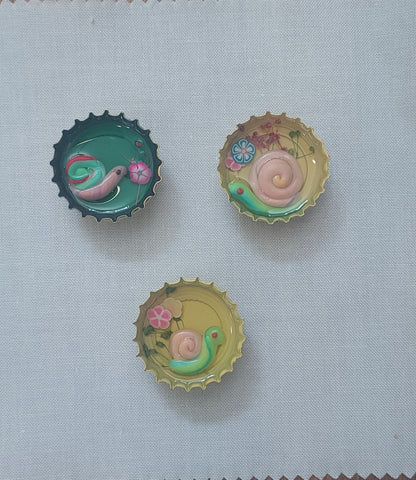 Snails Bottle Cap Magnets