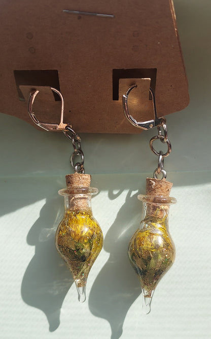 Dandelion Bottle Earrings