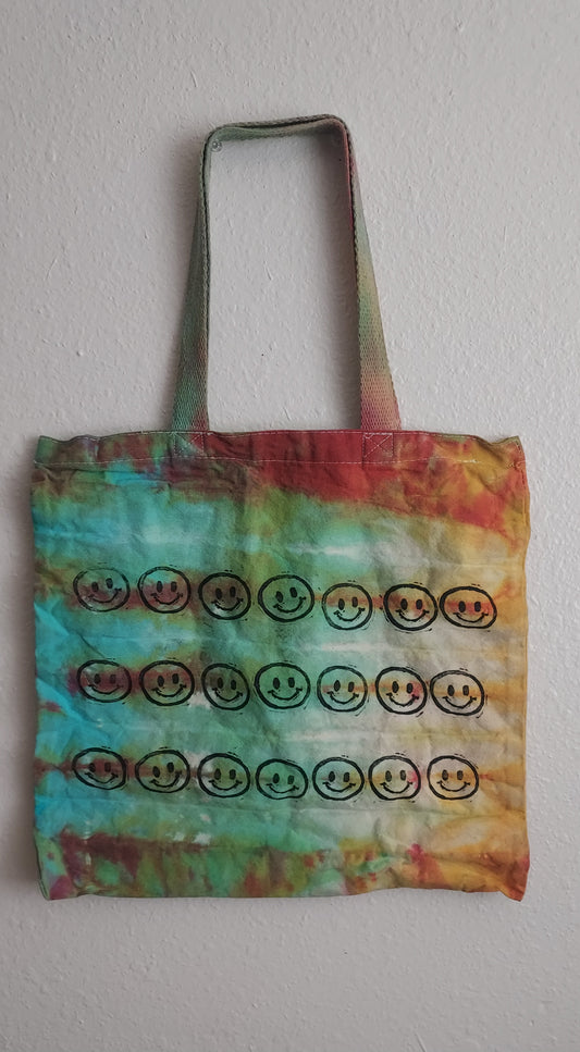 Tie Dye Smile Tote Bag #1