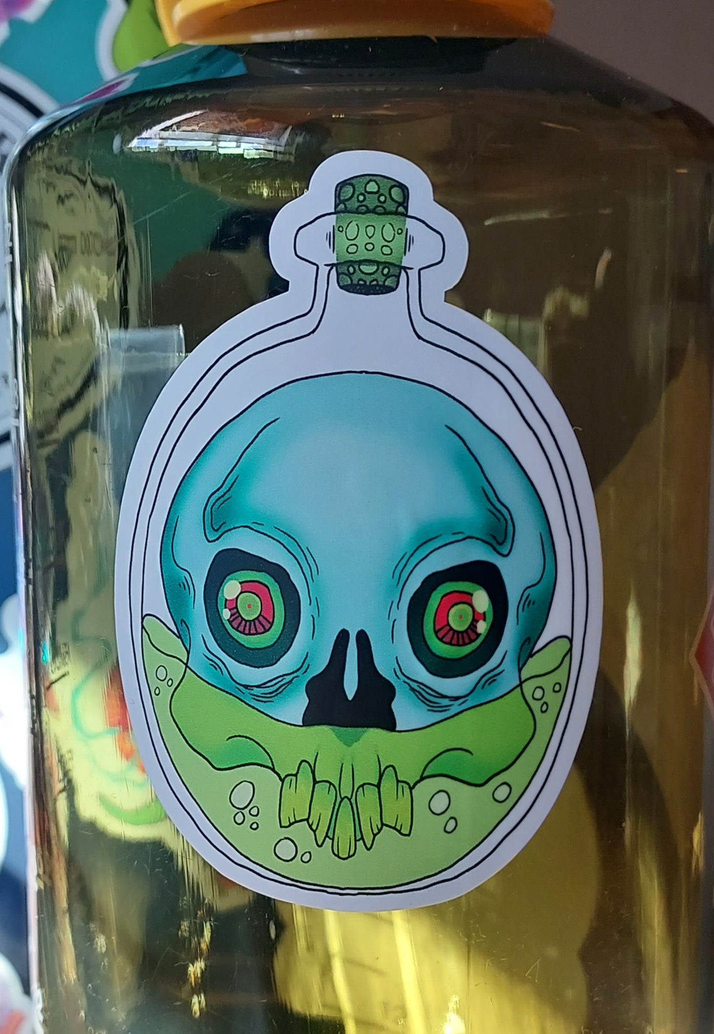 Bottle Skull Sticker