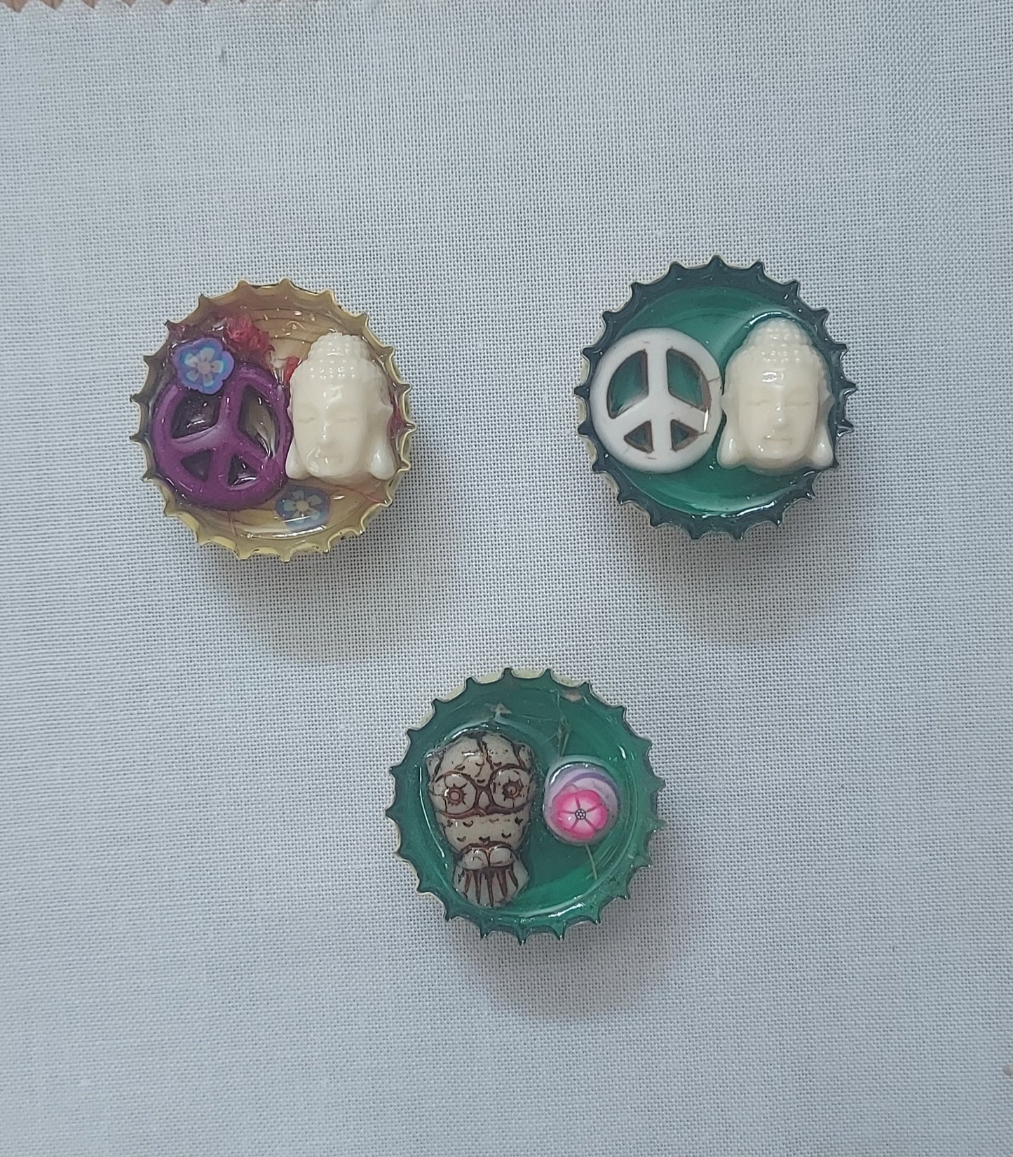 Peace Bottle Cap Magnets