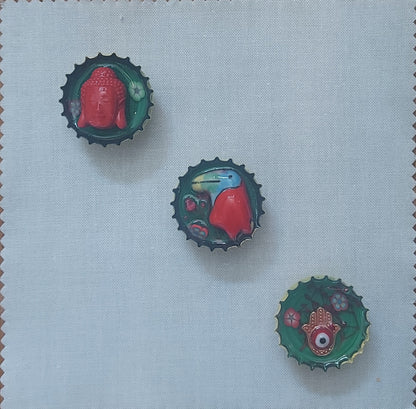 Red Theme Bottle Cap Magnets