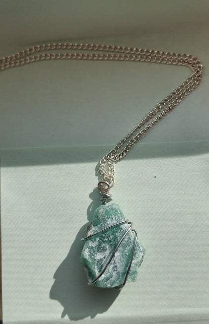 Wire Wrapped Green Aventurine Necklace